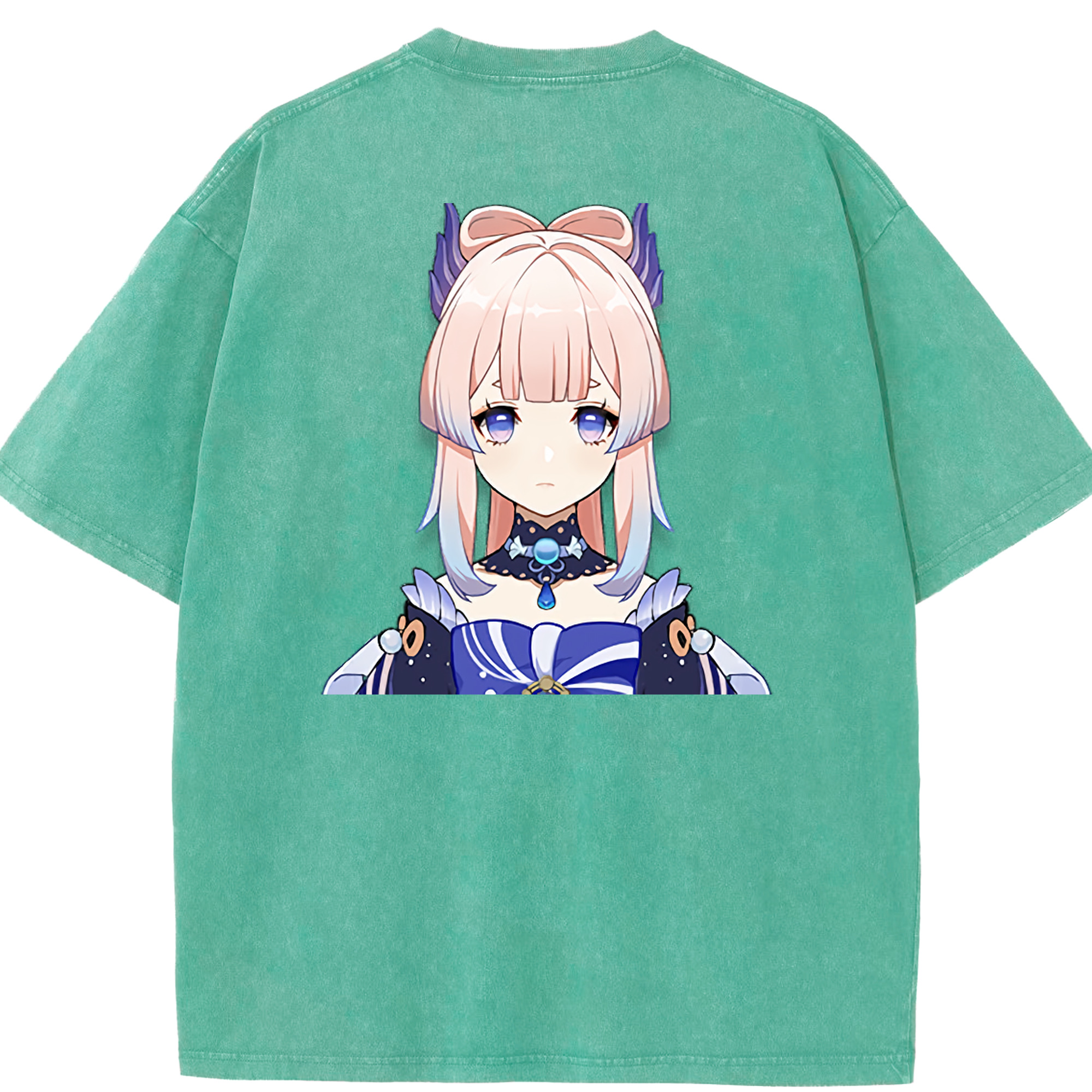 げんし神 珊瑚宮心海 サンゴノミヤ・ココミ genshin Sangonomiya Kokomi 綿100% ヴィンテージ風 半袖Tシャツ（背面プリント）